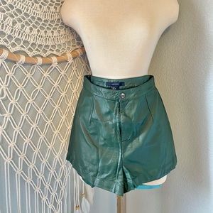Pleather Forest Green Shorts